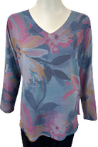 V-Neck French Terry Long Sleeve – Front – Ella Where She Shops 