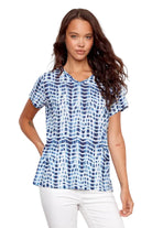 V-neck Short Sleeve T-shirt zig zag ella where she shops