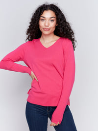 V neck long sleeve