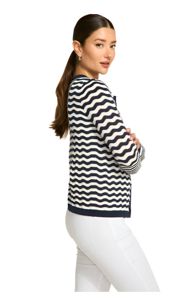 Wave Stitch Cardigan – Back – Ella Where She Shops