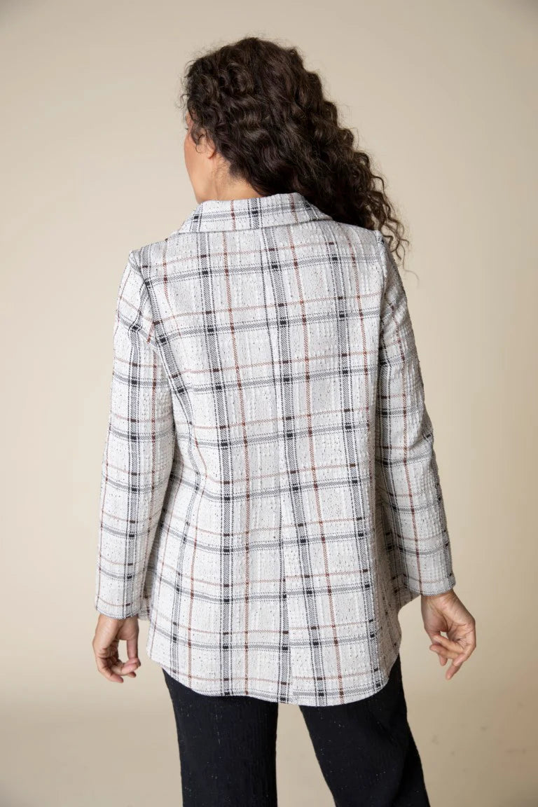 Windowpane Plaid Swing Jacket