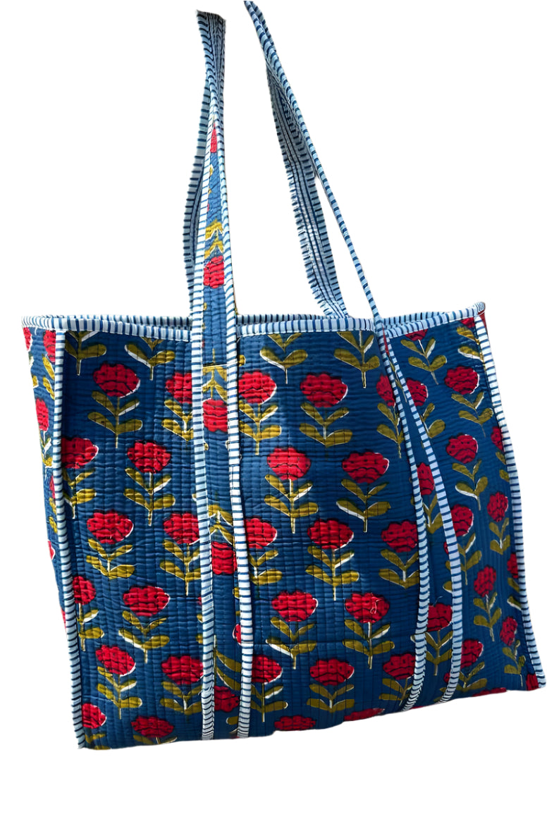 Women Quilted Tote Bag Printed – Front – Ella Where She Shops