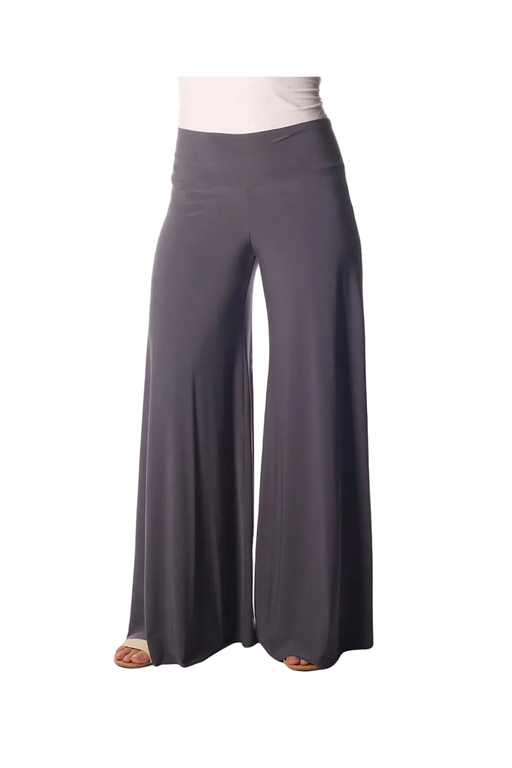 Wrinkle Resistant Palazzo Pants Metal Ella where she shops 