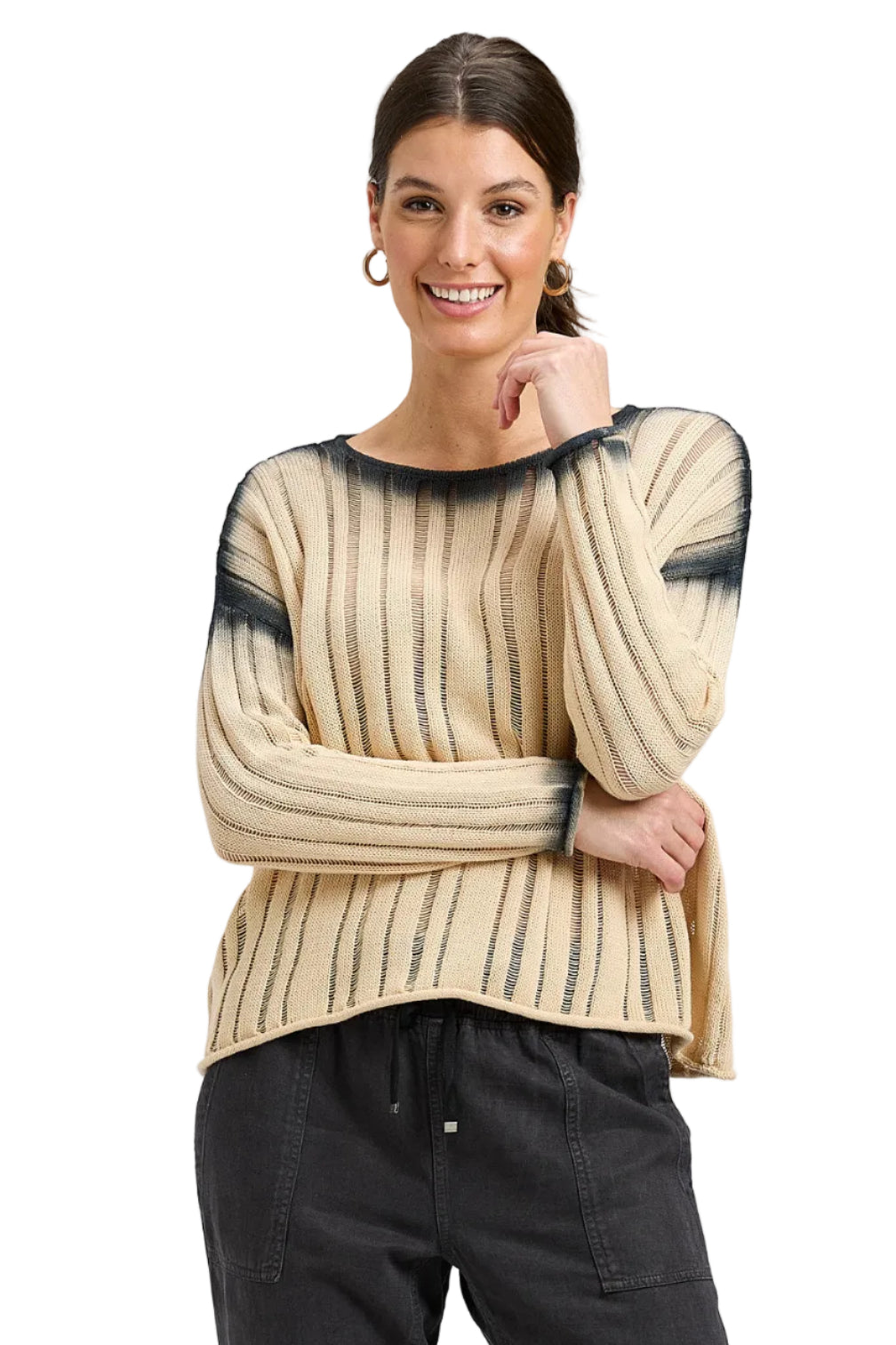 Zaket & Plover Dyed Finish Sweater buttermilk ella where she shops