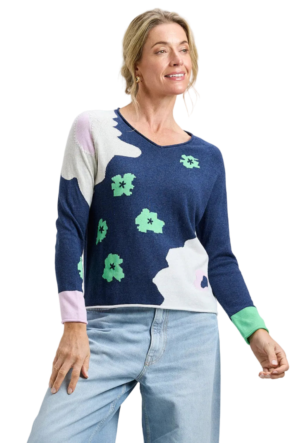 Zaket & Plover Garden Pond Sweater denim ella where she shops