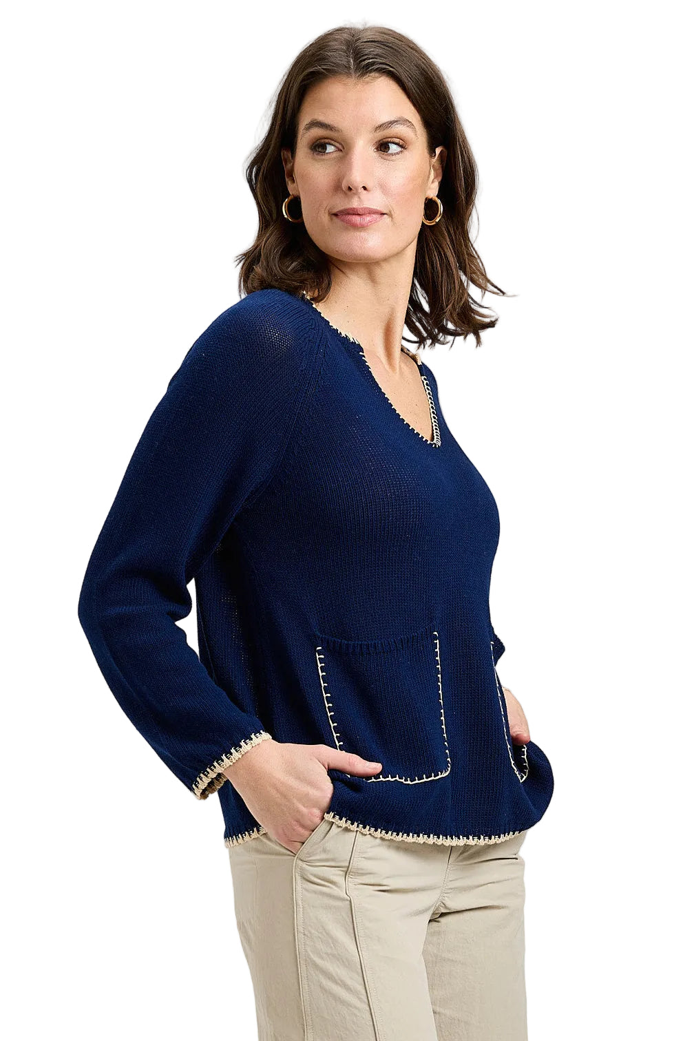 Zaket & Plover Pocket Aline Sweater navy ella where she shops