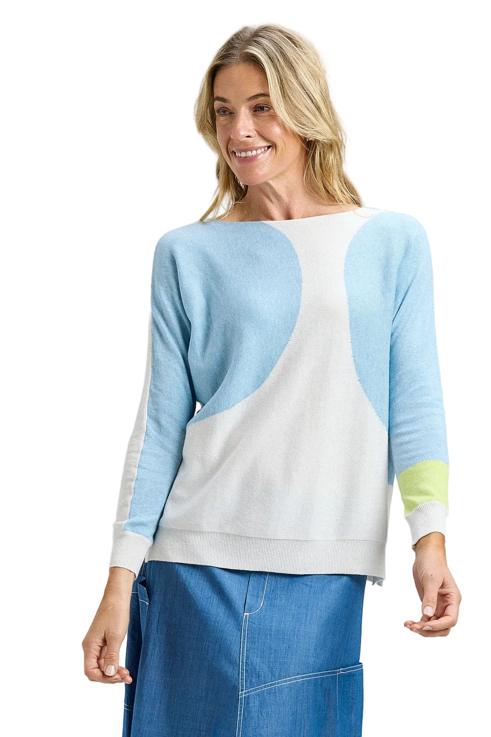 Zaket & Plover Spot On Boat Neck Sweater white ella where she shops