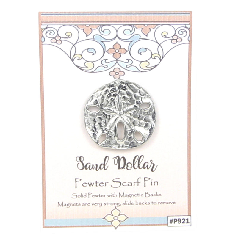 Pewter Sand Dollar Mag Scarf Pin