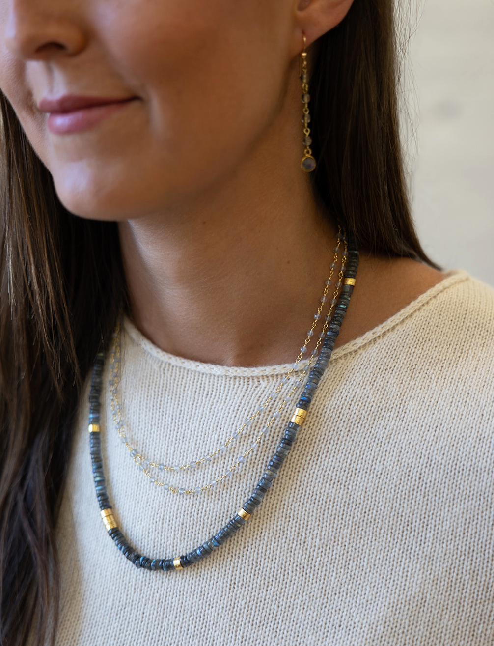 Two Strand Delicate Labradorite Necklace