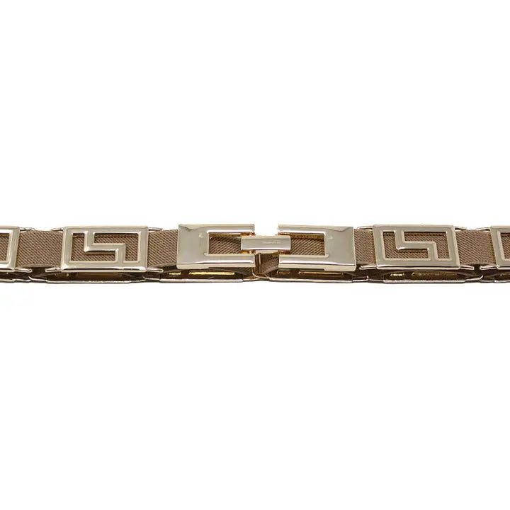 Stretch Leather Belt gold accents