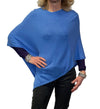 Triangle Solid Ribbed Knit Jersey Poncho