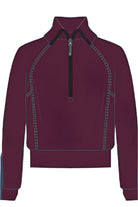 Spanx AirEssentials Half Zip in Plum Berry, front view