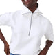 Spanx AirEssentials Half Zip in Powder, front view