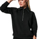 Spanx AirEssentials Half Zip in Very Black, front view