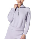 Spanx AirEssentials Half Zip in Violet Air, front view