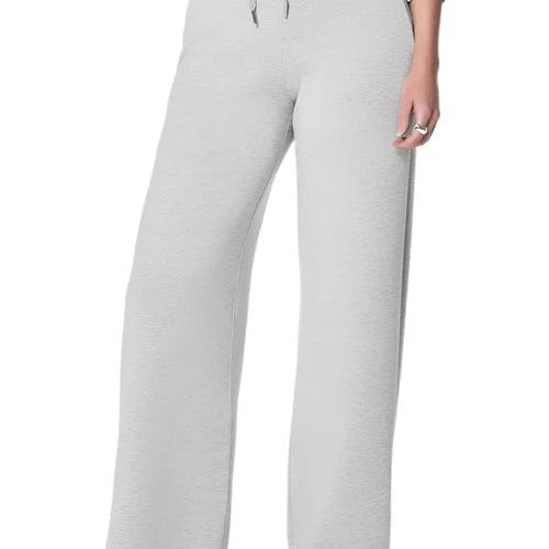 Spanx AirEssentials Wide Leg Pant in Light Heather Grey, front view