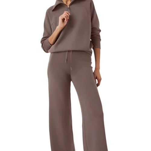 Spanx AirEssentials Wide Leg Pant in Smoke, front view