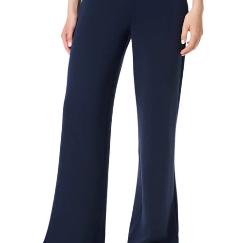 Spanx AirEssentials Wide Leg Pant in Timeless Navy, front view