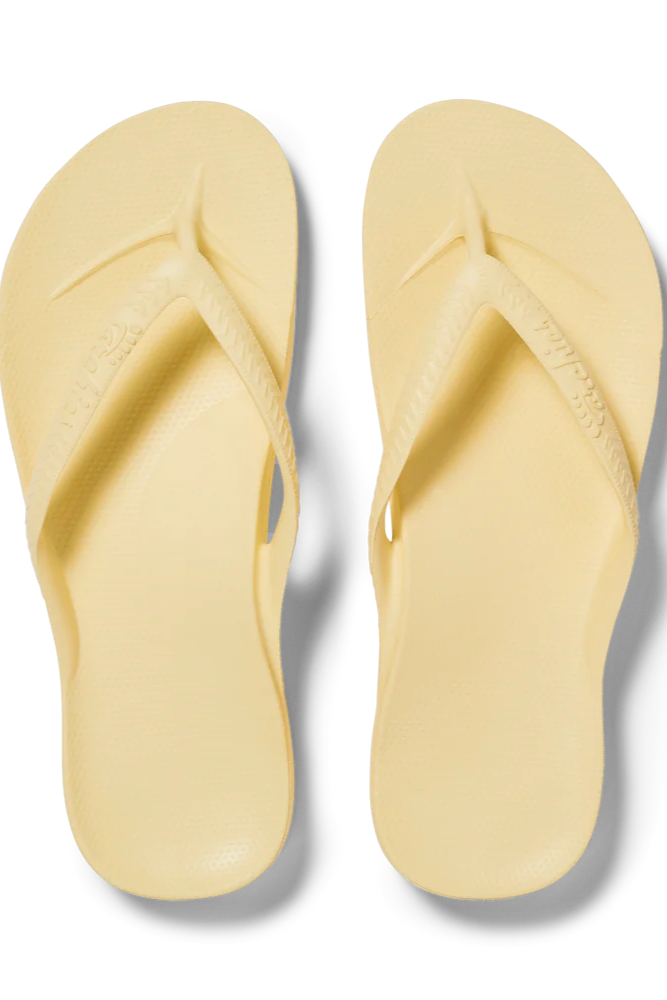 Archies Arch Support Flip Flops in Lemon