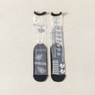 Artistic Pattern Sheer Socks in Black