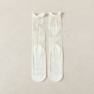 Artistic Pattern Sheer Socks in White