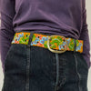Floral Embroidered Wool Belt: M