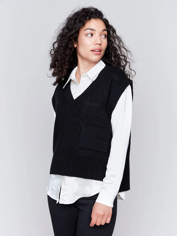 Plushy V-Neck Sweater Vest