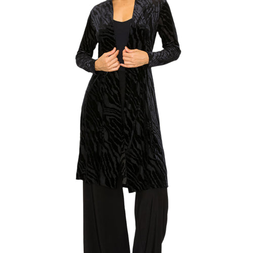 Last Tango Burnout Duster Jacket, leopard burnout print, front view