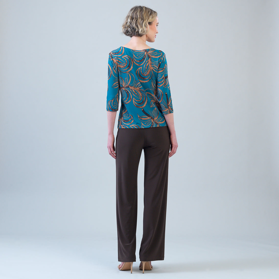 Back view of the Clara Sunwoo fall leaves scoop neck top