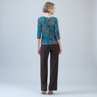Back view of the Clara Sunwoo fall leaves scoop neck top