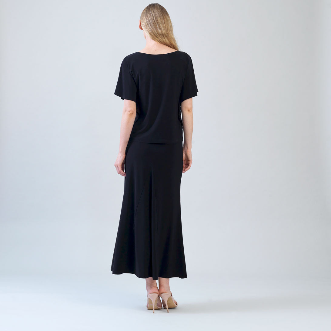 Back view of the Clara Sunwoo black flutter sleeve top