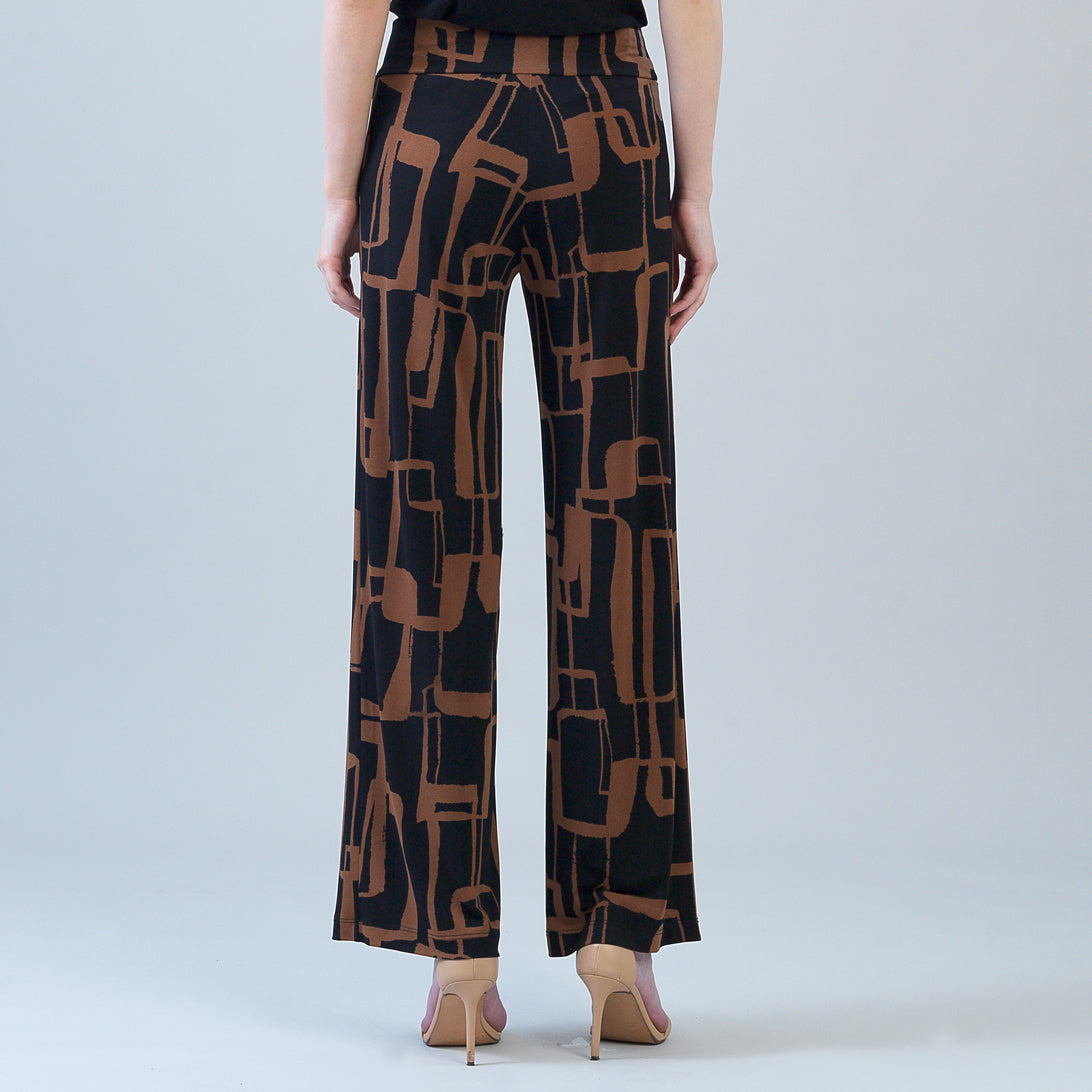 Back view of the Clara Sunwoo geo chain print wide leg pant