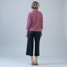 Back view of the Clara Sunwoo mauve plush ribbed sweater