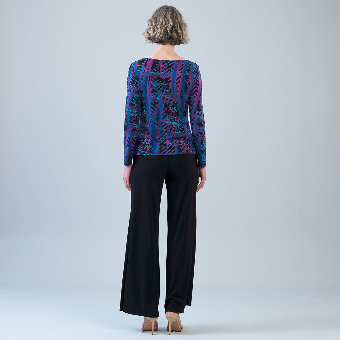 Back view of the Clara Sunwoo track stripe top