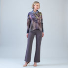 Clara Sunwoo watercolor garden cowl neck tipped hem sweater, front view