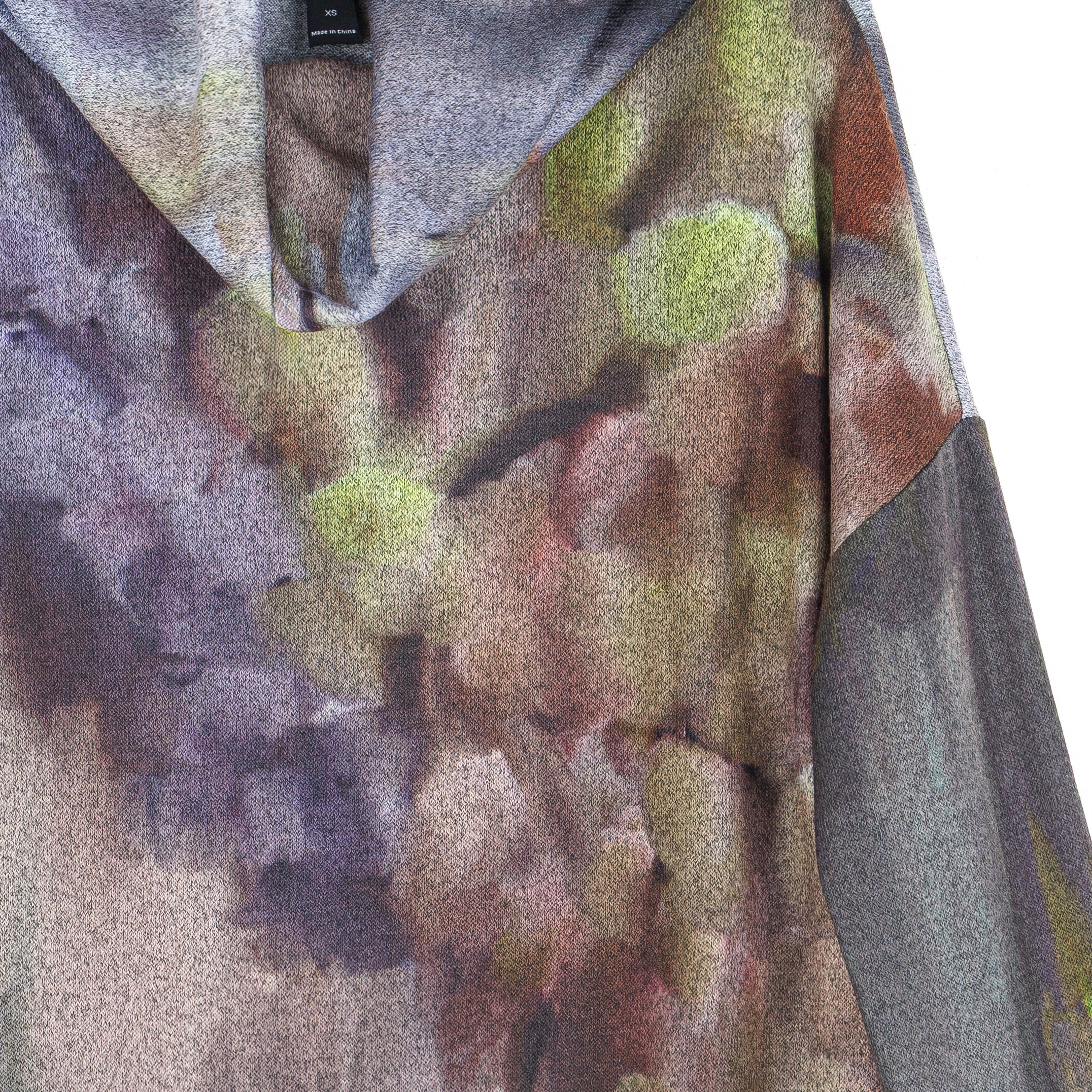 Close-up of the lavender, plum and sage watercolor garden print
