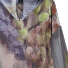Close-up of the lavender, plum and sage watercolor garden print