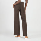 Back view of the Clara Sunwoo brown signature wide leg pocket pant