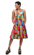 woman wearing colorful dress