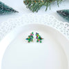 Christmas Tree Studs - Green Sparkle