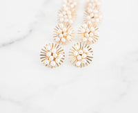 Sunburst Pearl Statement Stud Earrings