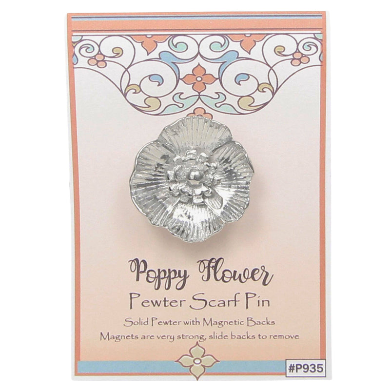 Poppy Flower Scarf Pin Mag