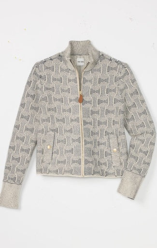 Gray patterned jacket on a white background