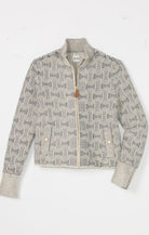 Gray patterned jacket on a white background