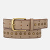 Gold Buckle Studded Fashion Leather Belt