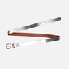 Metallic Skinny Fun Full Grain Leather Belt