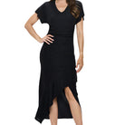 Dolman Maxi Dress with Tulip Hem in Shimmer