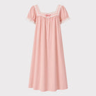 Pink cotton lace trim nightgown, product photo