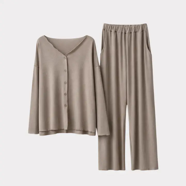 Foggy blue eco-soft modal loungewear set, alternate view