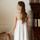Back view of the white lace strap nightgown